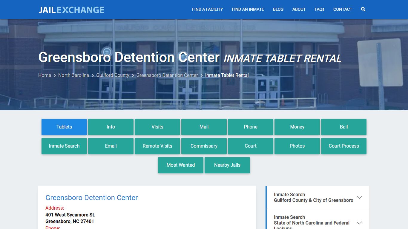 Inmate Tablets - Greensboro Detention Center, NC - Jail Exchange
